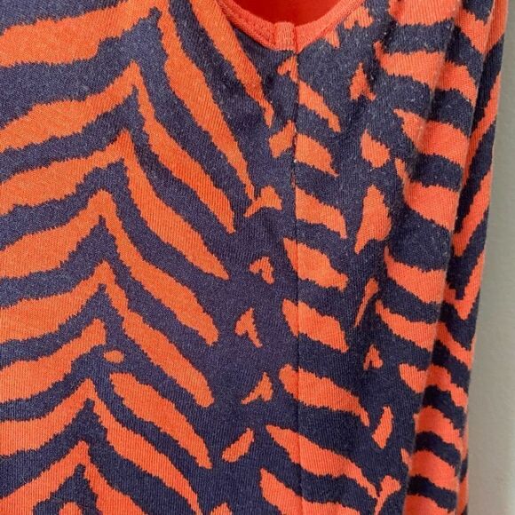 Free People Large Sleeveless Tank Swing Dress Red Orange Zebra Sleeveless - Picture 7 of 12